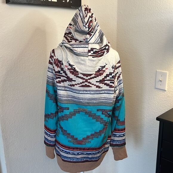 MISSLOOK Aztec Print Long Sleeve Hoodie - Size L - Picture 2 of 7